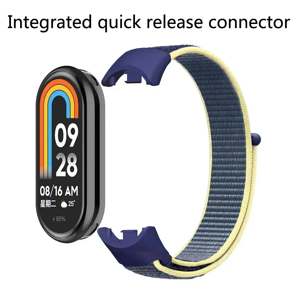 Nylon Loop Strap For xiaomi Mi Band 8 7 6 5 4 3 Bracelet SmartWatch Wristband Replacement sport pulsera watchband Miband 8 NFC