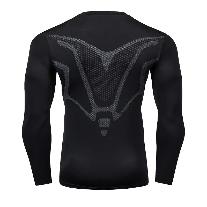 Men Sport T Shirt Fitness Running Shirt Quick Dry Long Sleeve Compression Tops Tee Workout Training Sport Gym Shirt Rashgard Men