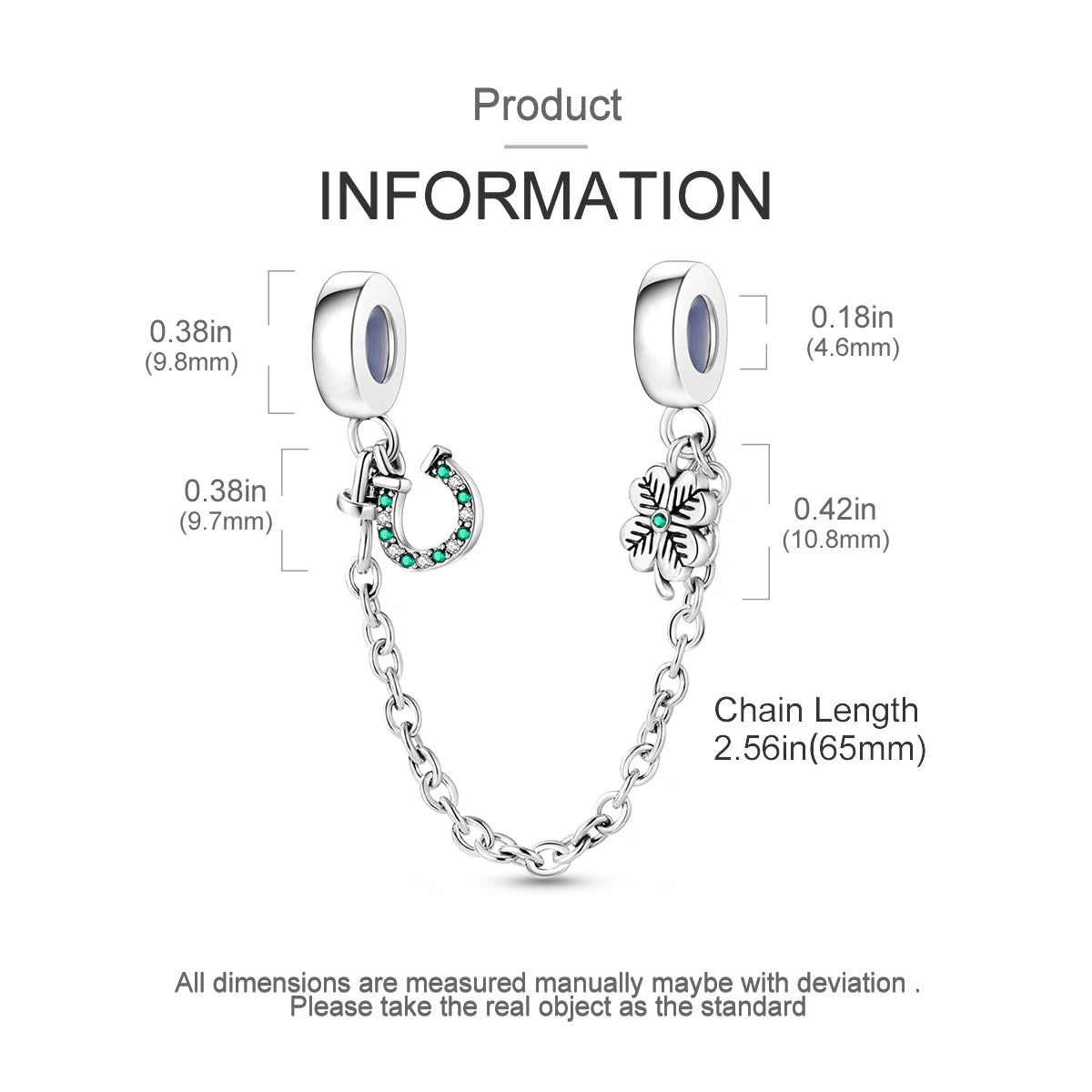 Safety Chain Silver Plated Beads Classic Safety Chain Stopper Clip Charm Fit Original Bracelet Jewelry Making